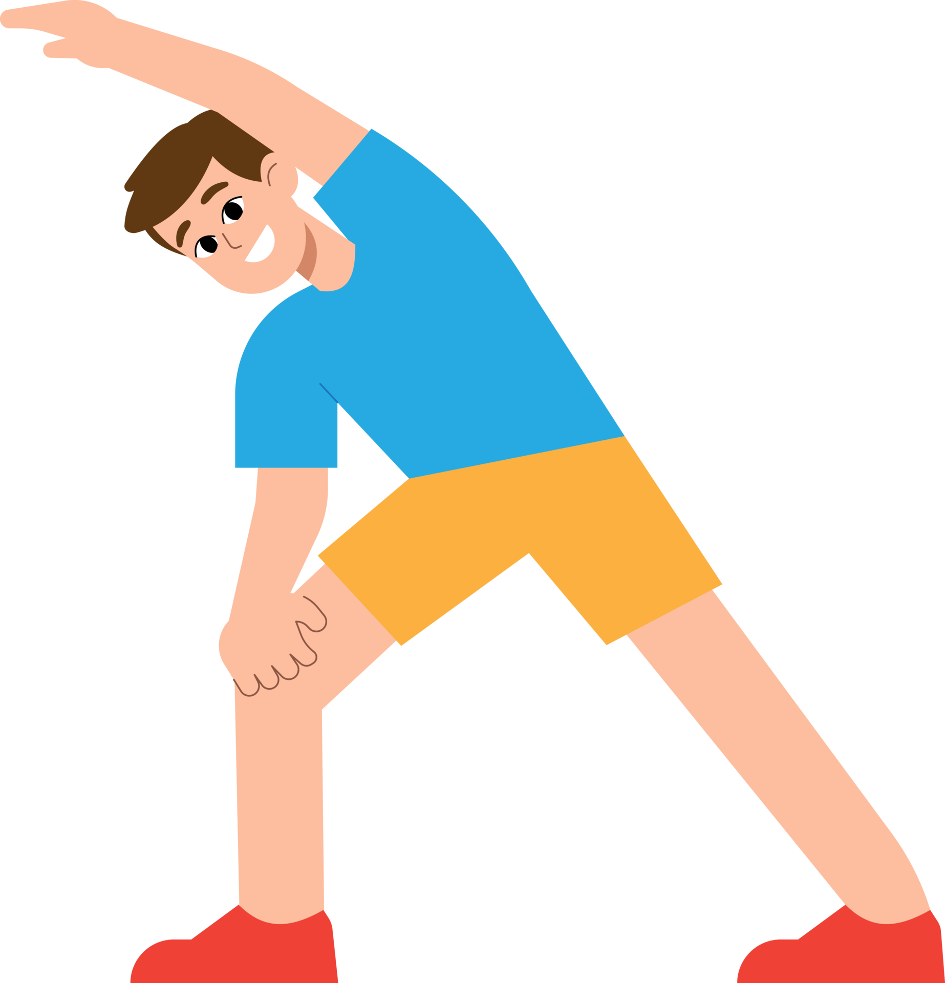Man Stretching Exercise Cartoon Style illustration. 23986426 PNG