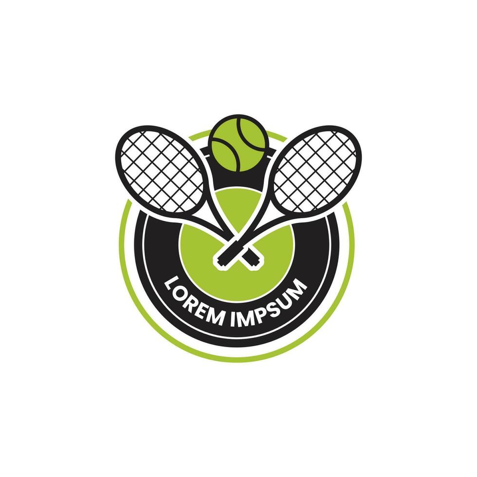 Tenis logo design sport green vector