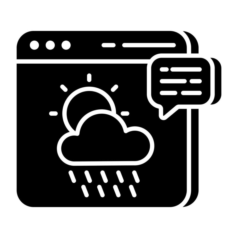 en línea clima pronóstico icono en sólido diseño disponible para insano descargar vector