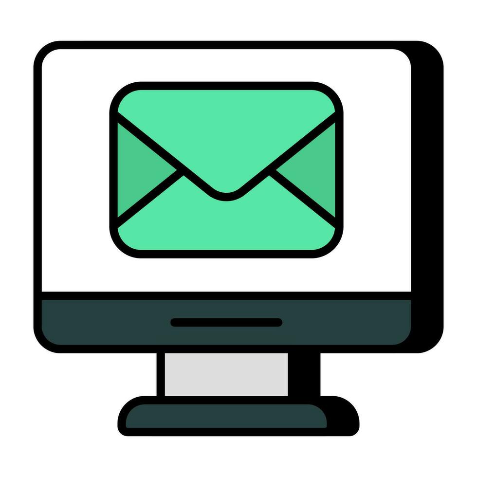 Conceptual flat design icon online mail vector