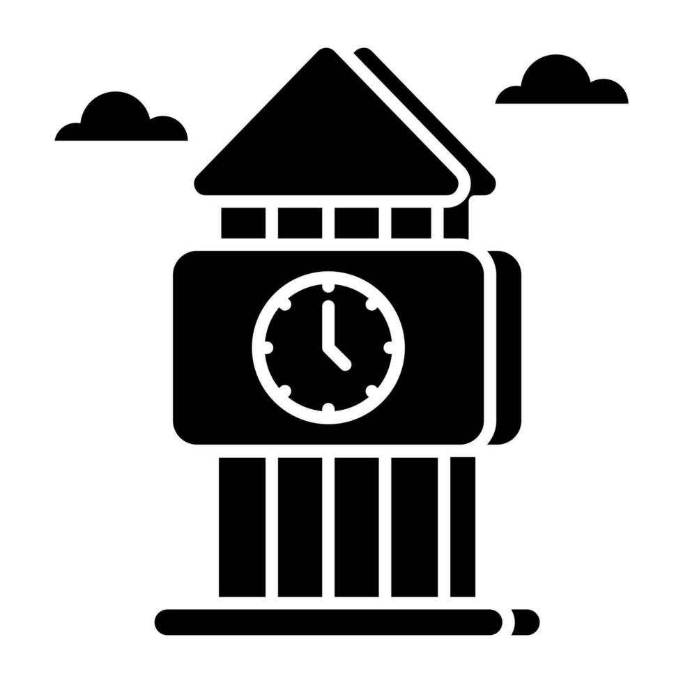 moderno diseño icono de reloj torre vector