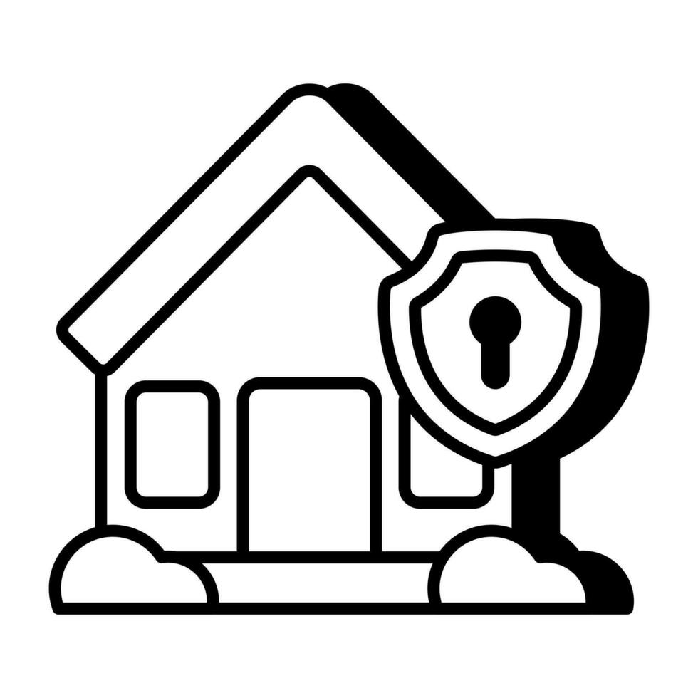 Editable design icon of home security vector