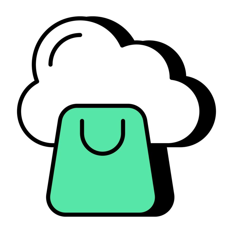 Trendy vector design of cloud shopping