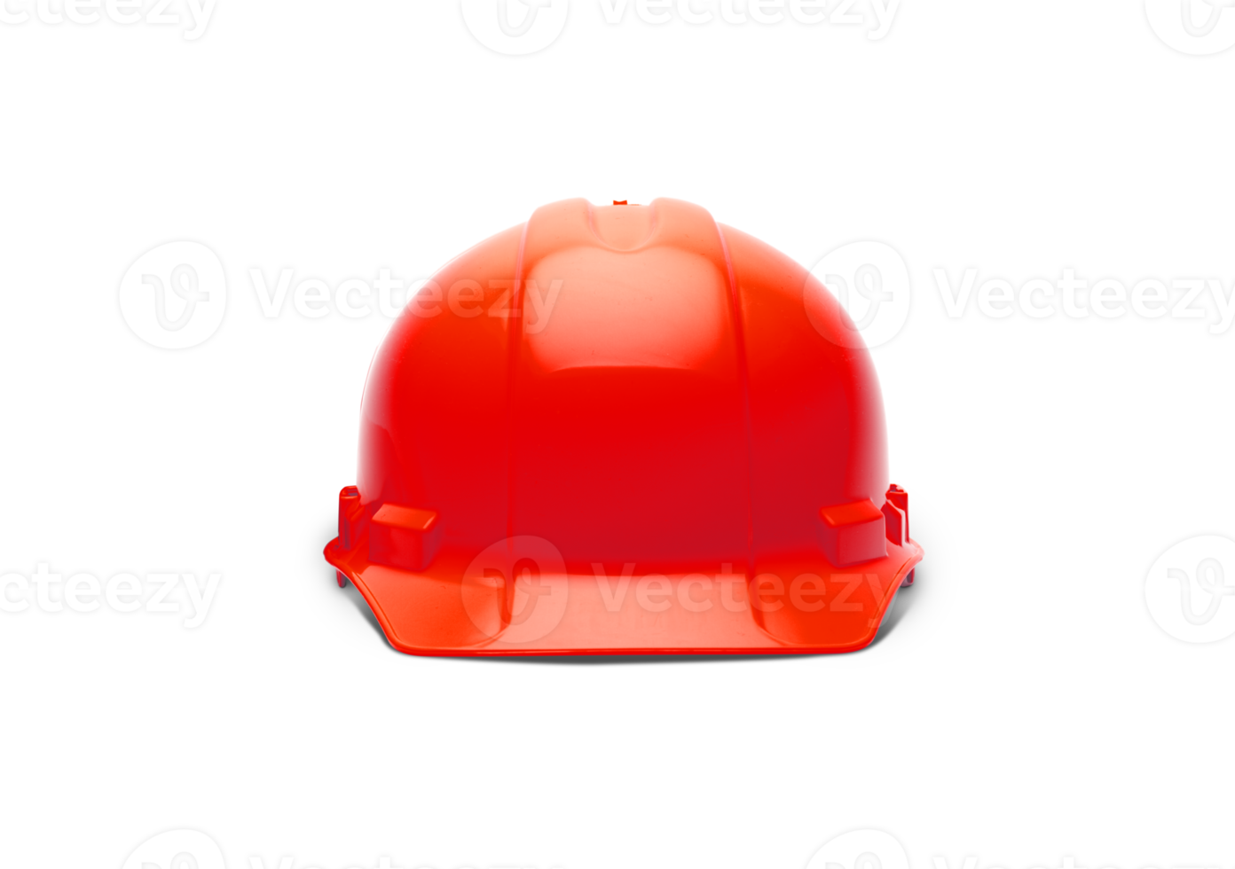 Red Safety Hard Hat Facing Forward Isolated Ready for Your Logo - Transparent PNG. png