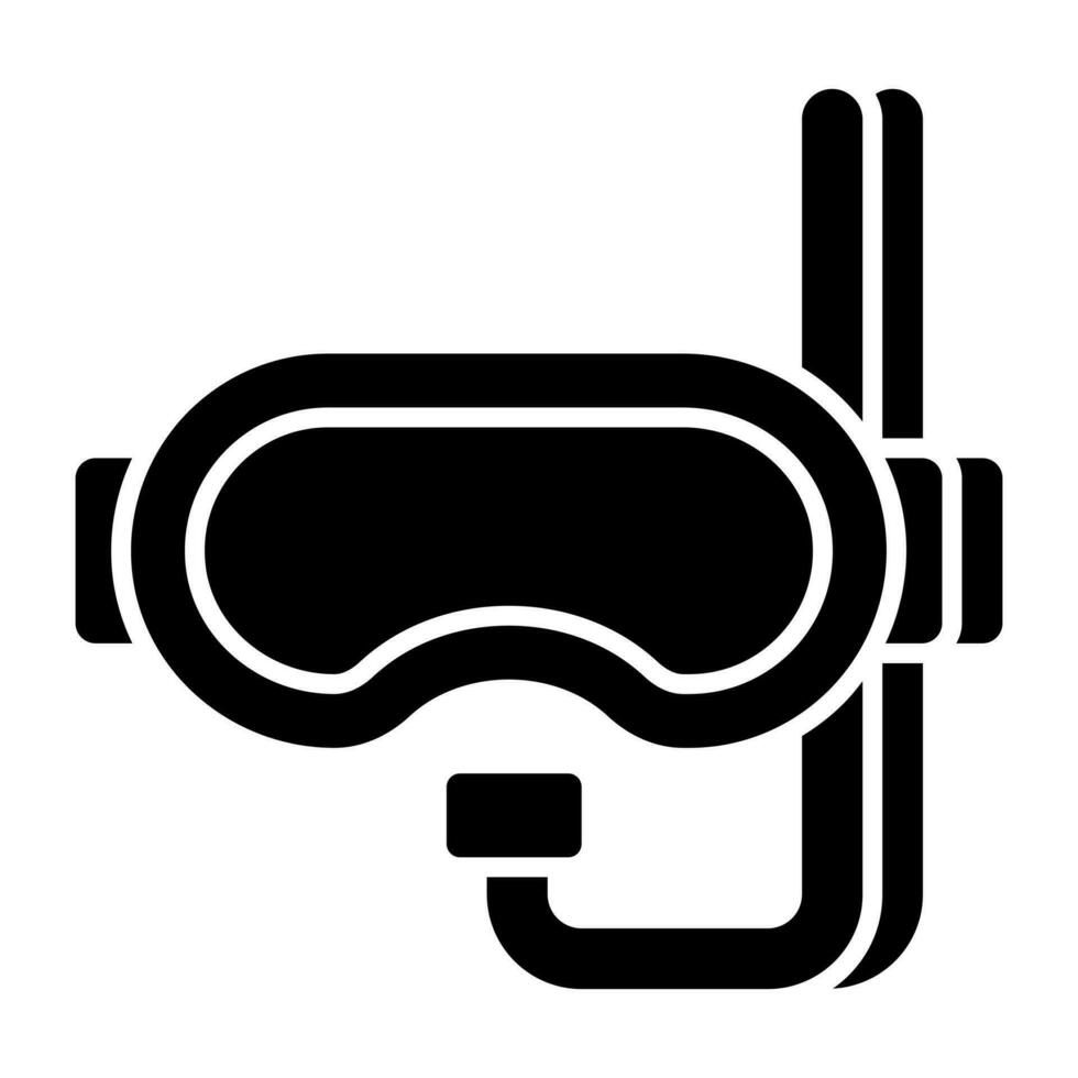 Oxygen pipe with goggles, icon of snorkeling mask vector