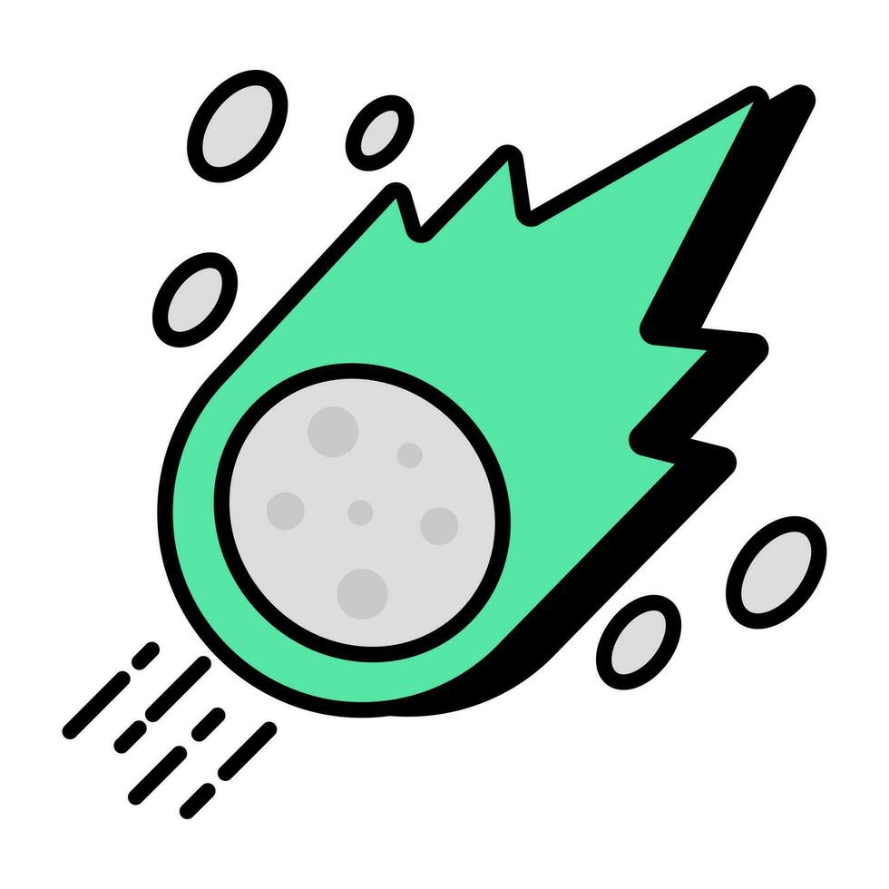 An icon design of meteorite vector