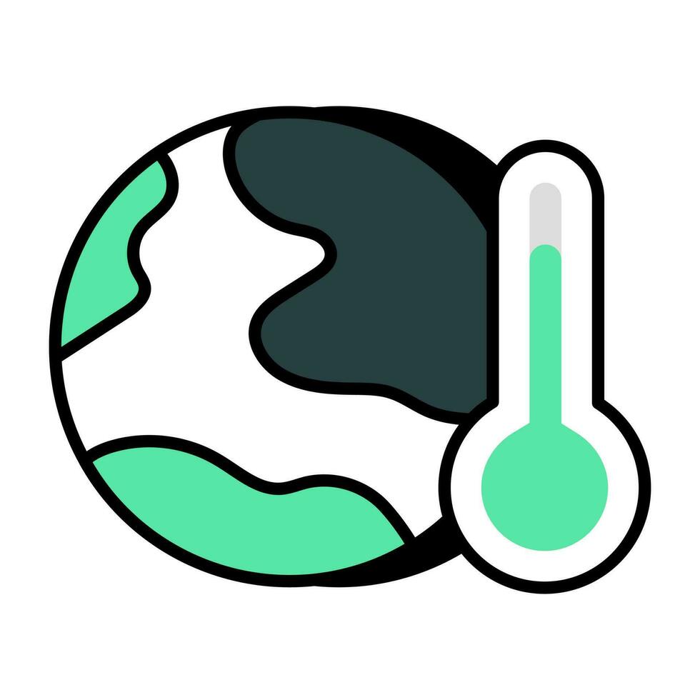 Thermometer with globe symbolizing concept of global warming vector