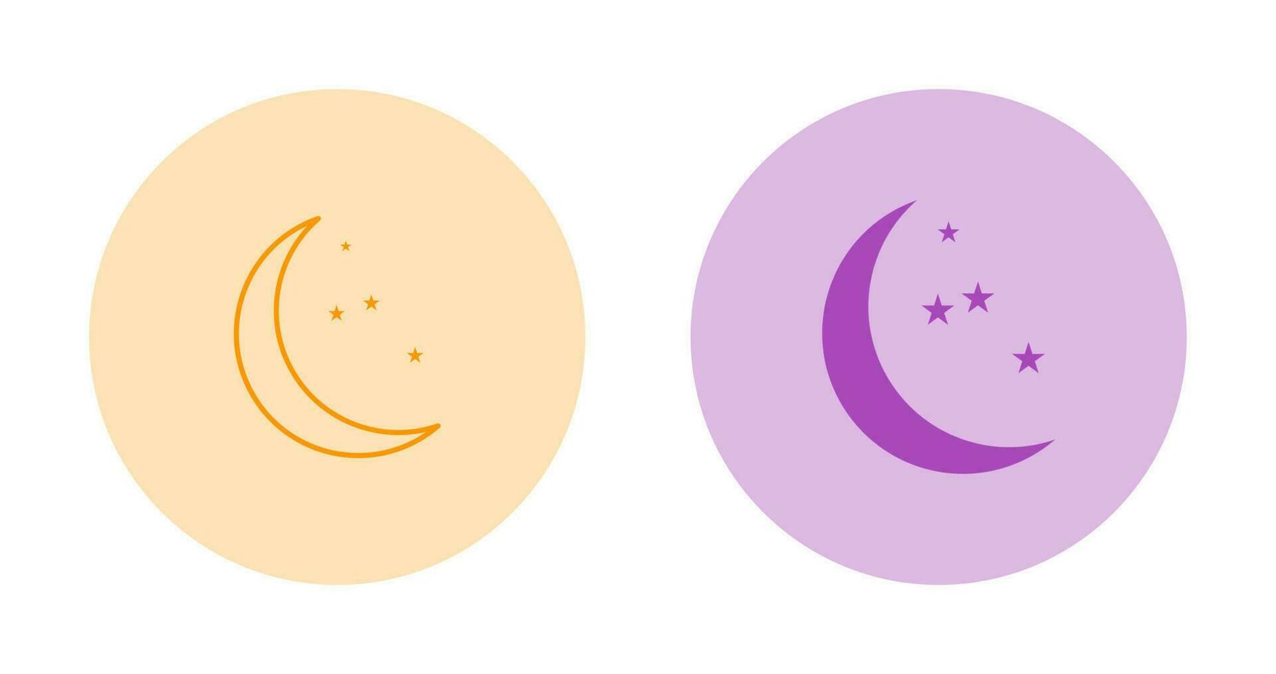 icono de vector de luna y estrellas