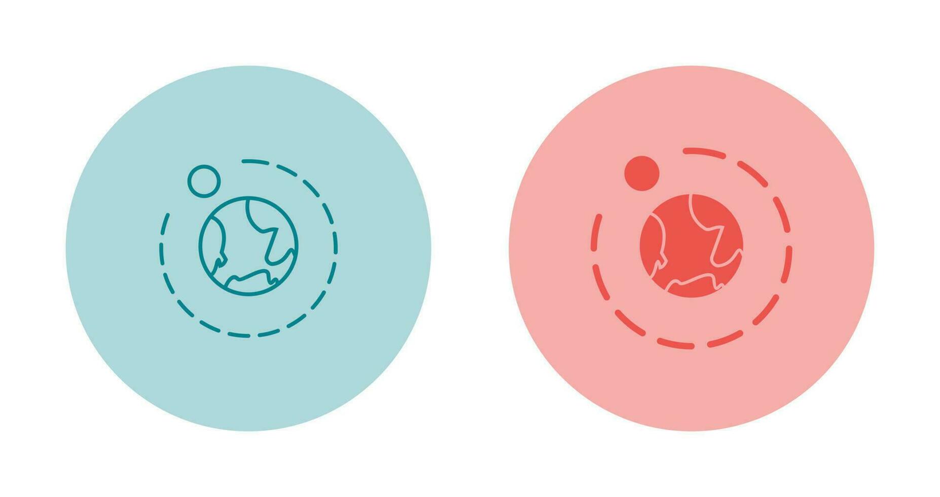 Moons Orbiitting Earth Vector Icon