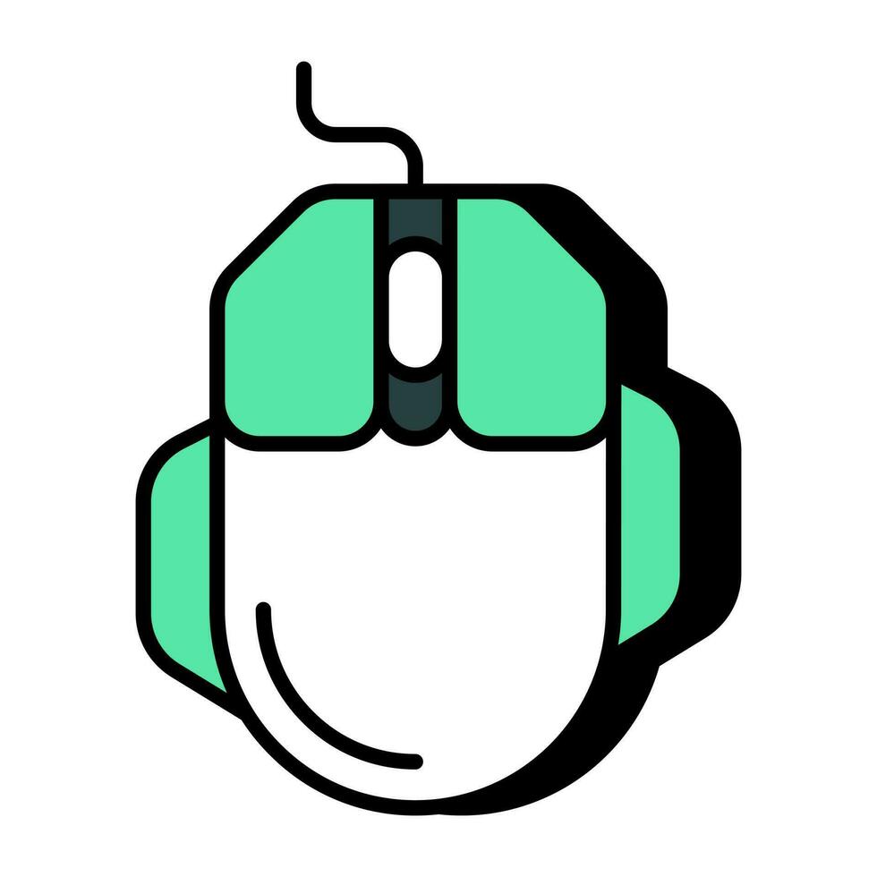 A flat design icon of mouse vector