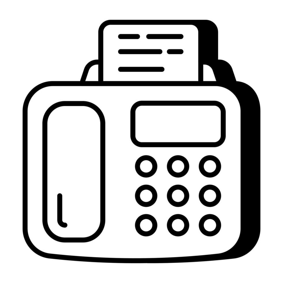 conceptual lineal diseño icono de fax máquina vector