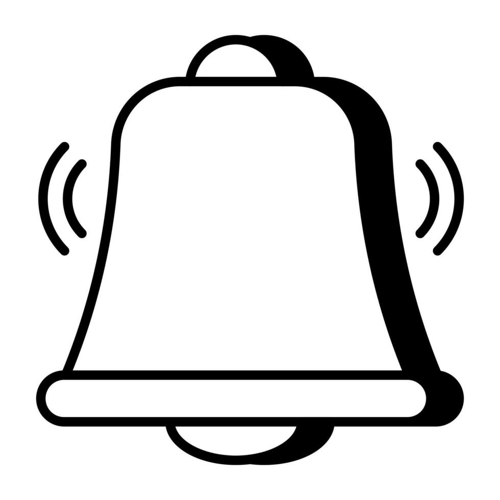 Editable design icon of bell vector