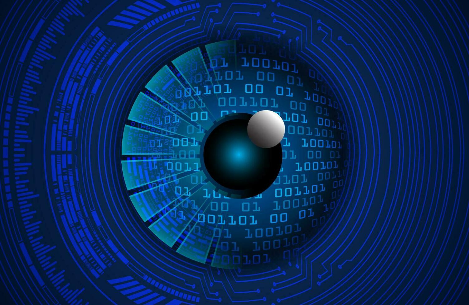 Modern Cybersecurity Technology Icon Pack with Eyes vector