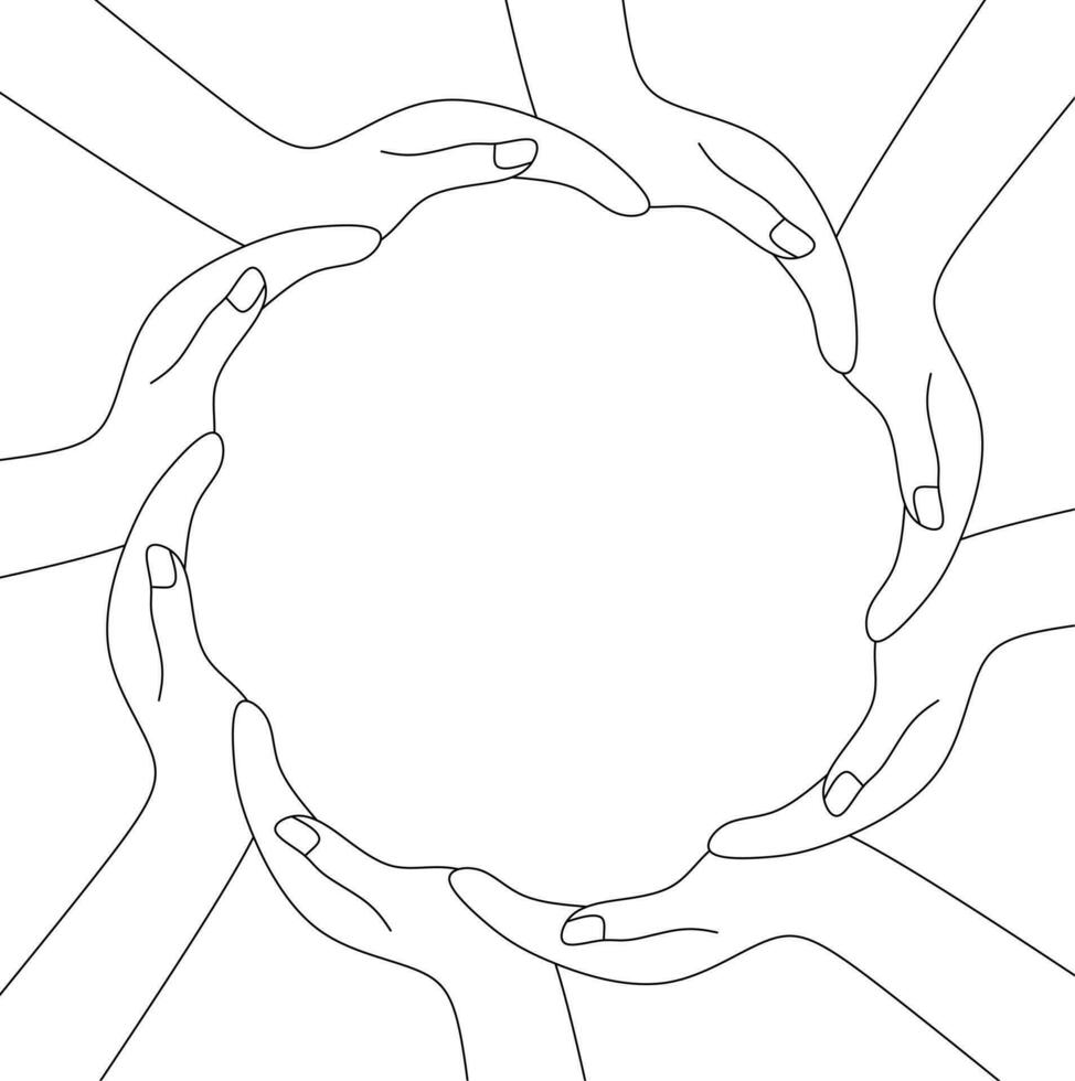 outline Hands Making A Circle with copy space for your text or design vector