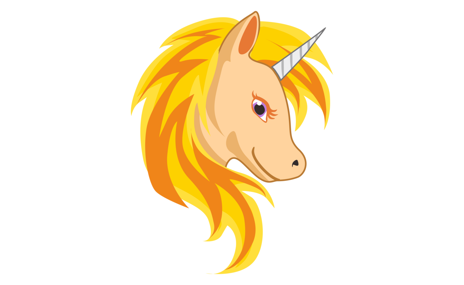 Cartoon Unicorn Head On Transparent Background png