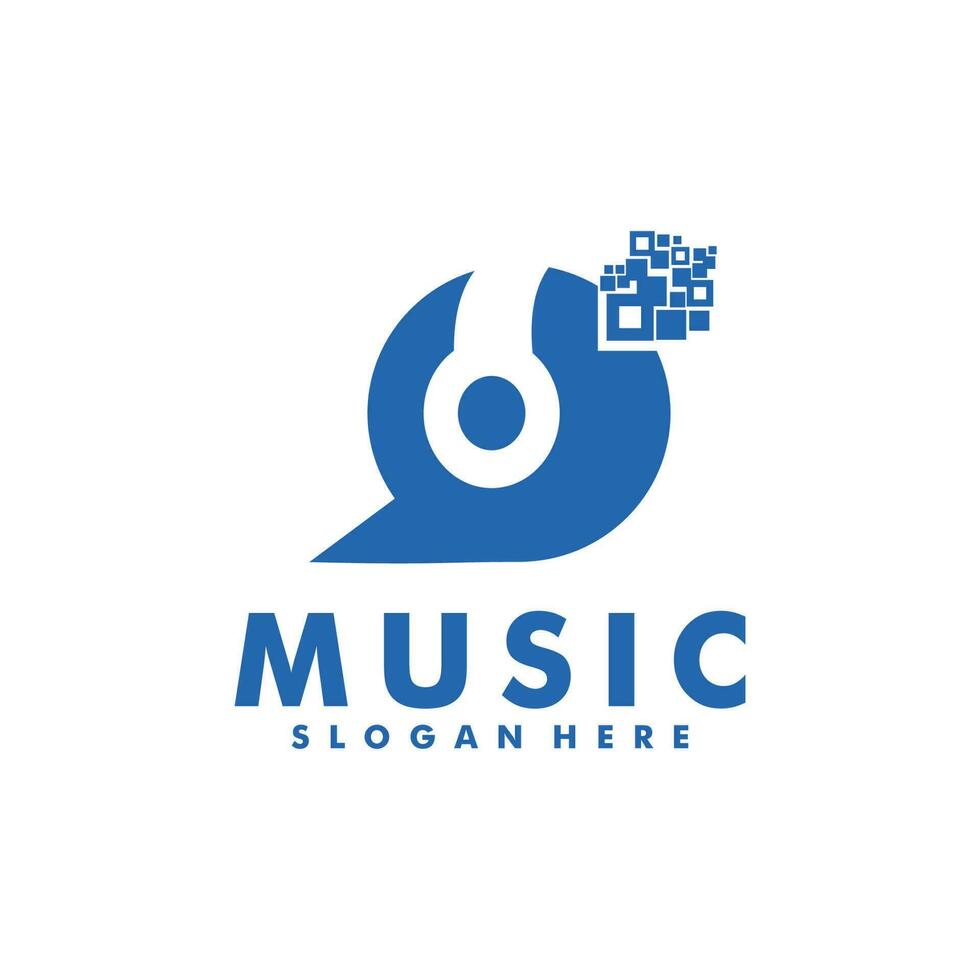 Music logo design vector template