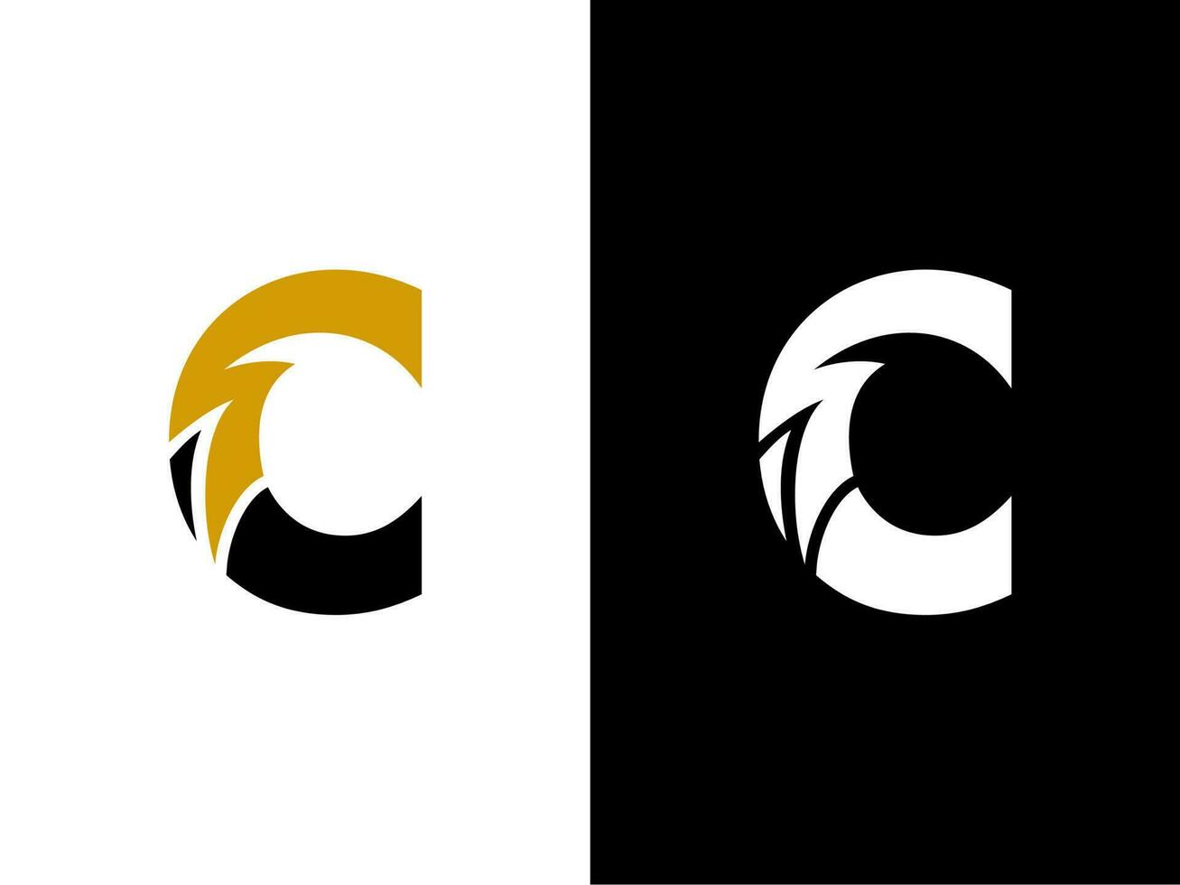 inicial letra C eléctrico logo vector