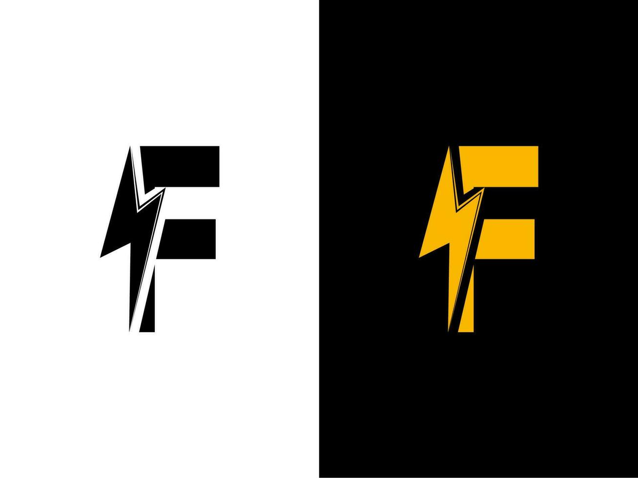 inicial letra F eléctrico logo vector
