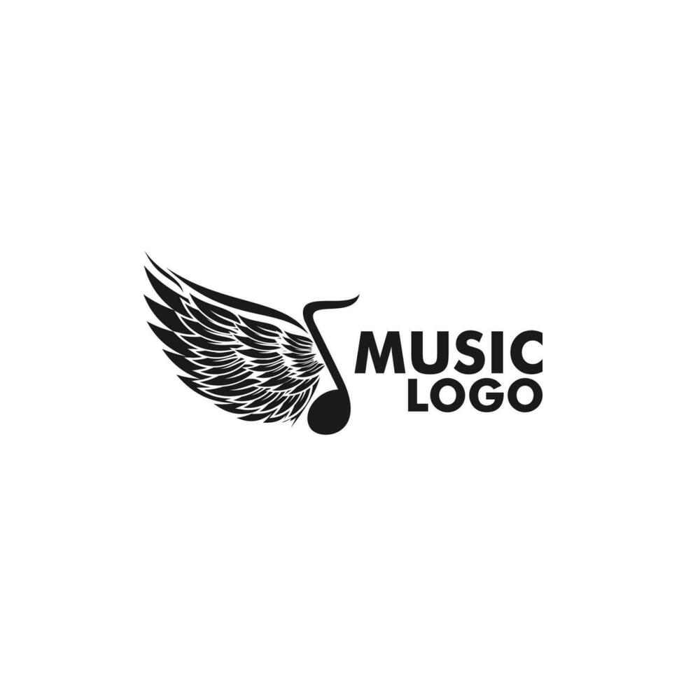 Music with wings logo Vintage vector for concert of live music show and other