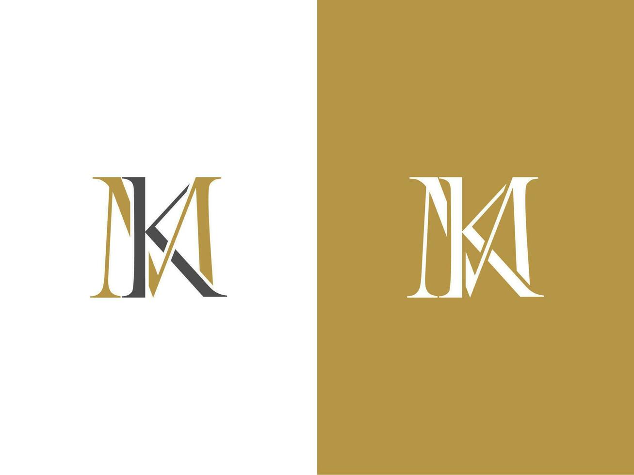 Premium Vector Letter MK Logo with Crown Vector, Beautiful Logotype design for luxury company branding. Elegant identity design in gold color.