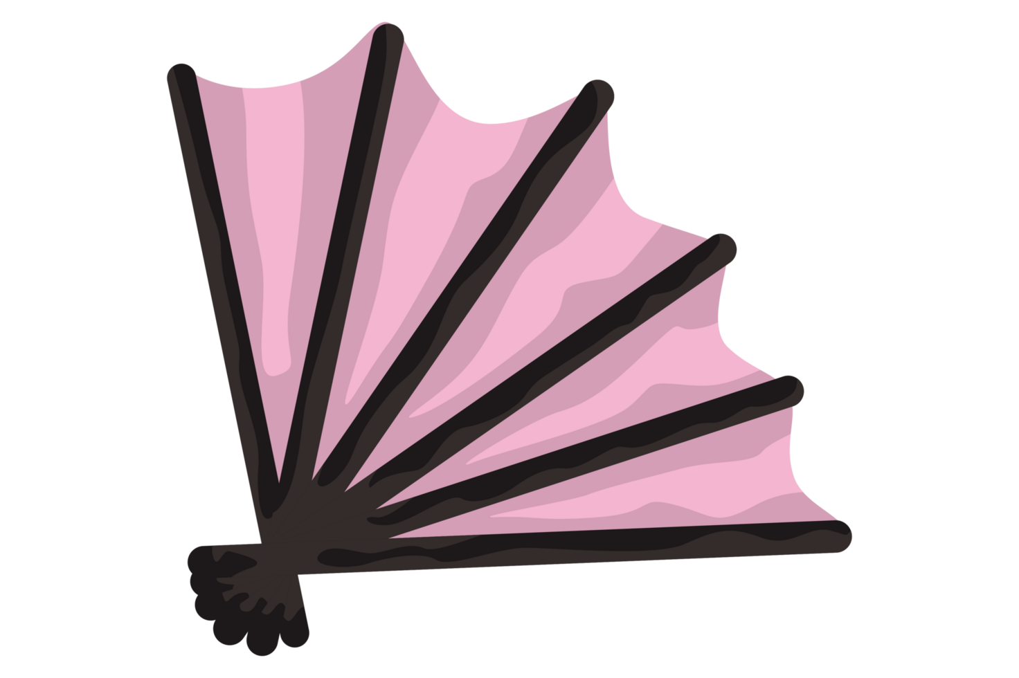 pink hand-held fan on transparent background png