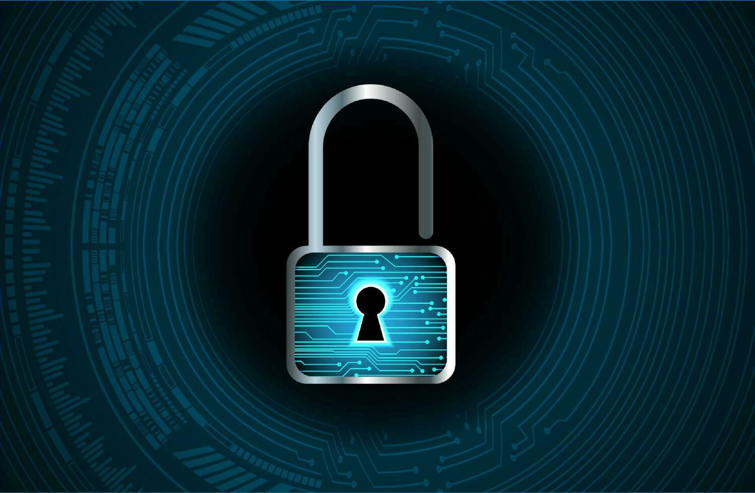 Modern Cybersecurity Technology Background with padlock vector