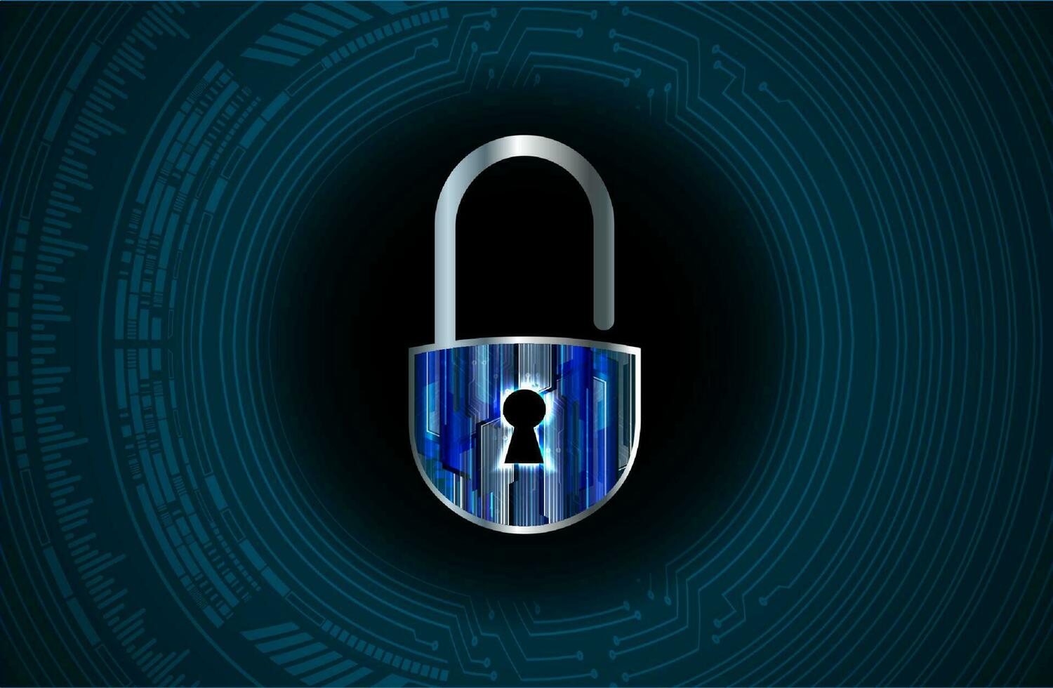 Modern Cybersecurity Technology Background with padlock vector