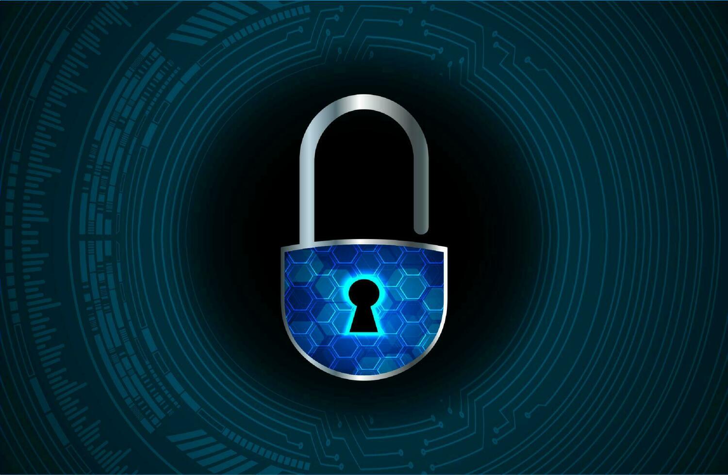 Modern Cybersecurity Technology Background with padlock vector