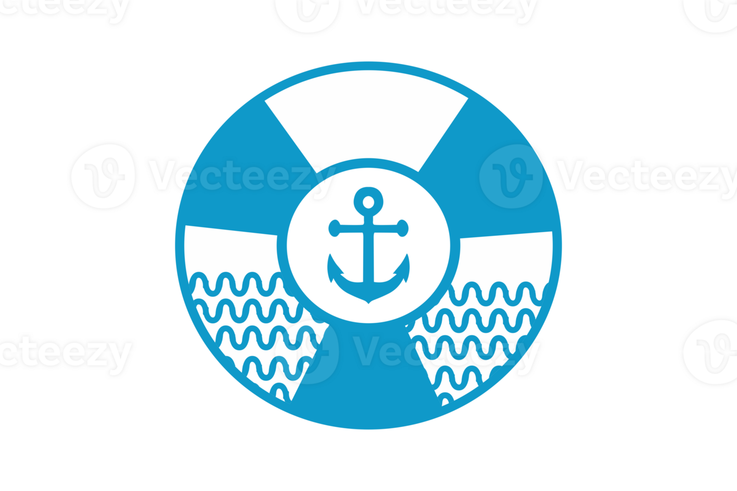 Blue Navy Anchor Logo icon With Transparent Background png