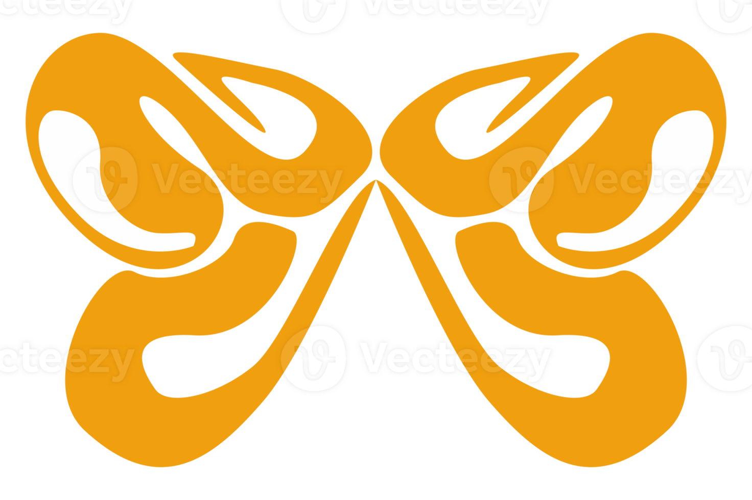Simple Yellow Butterfly Ornament With Transparent Background png