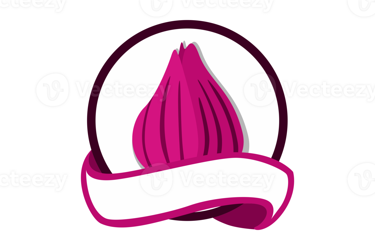 Red Onion Logo Icon On Transparent Background png