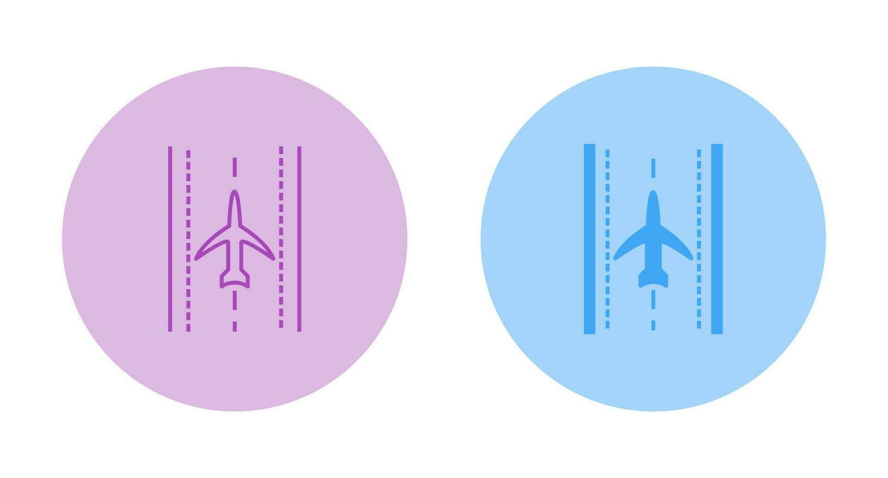 Plane on Runway Vector Icon