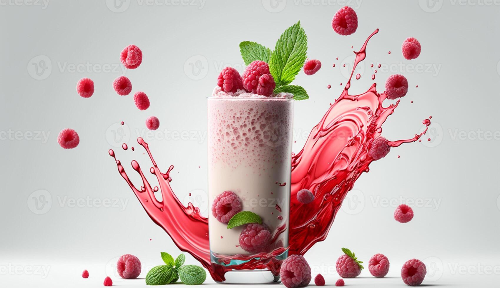 Raspberry Smoothie product shot with photo