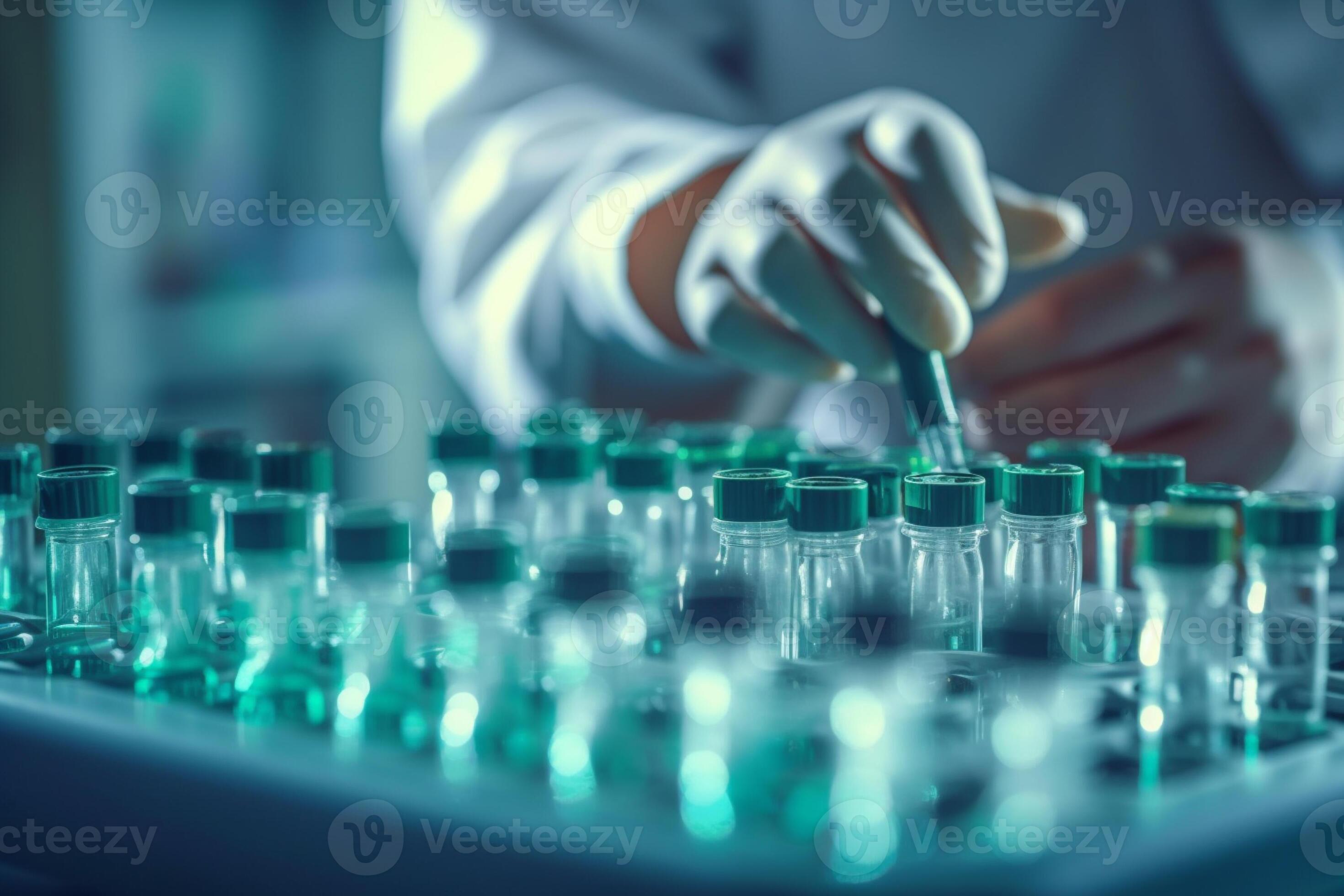 The Hand Of Laboratory Worker Is Preparing An Empty Test Tube In A Lab the-hand-of-laboratory-worker-is-preparing-an-empty-test-tube-in-a-lab