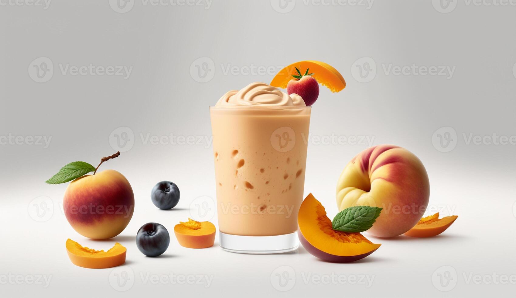 Peach Smoothie product shot with photo