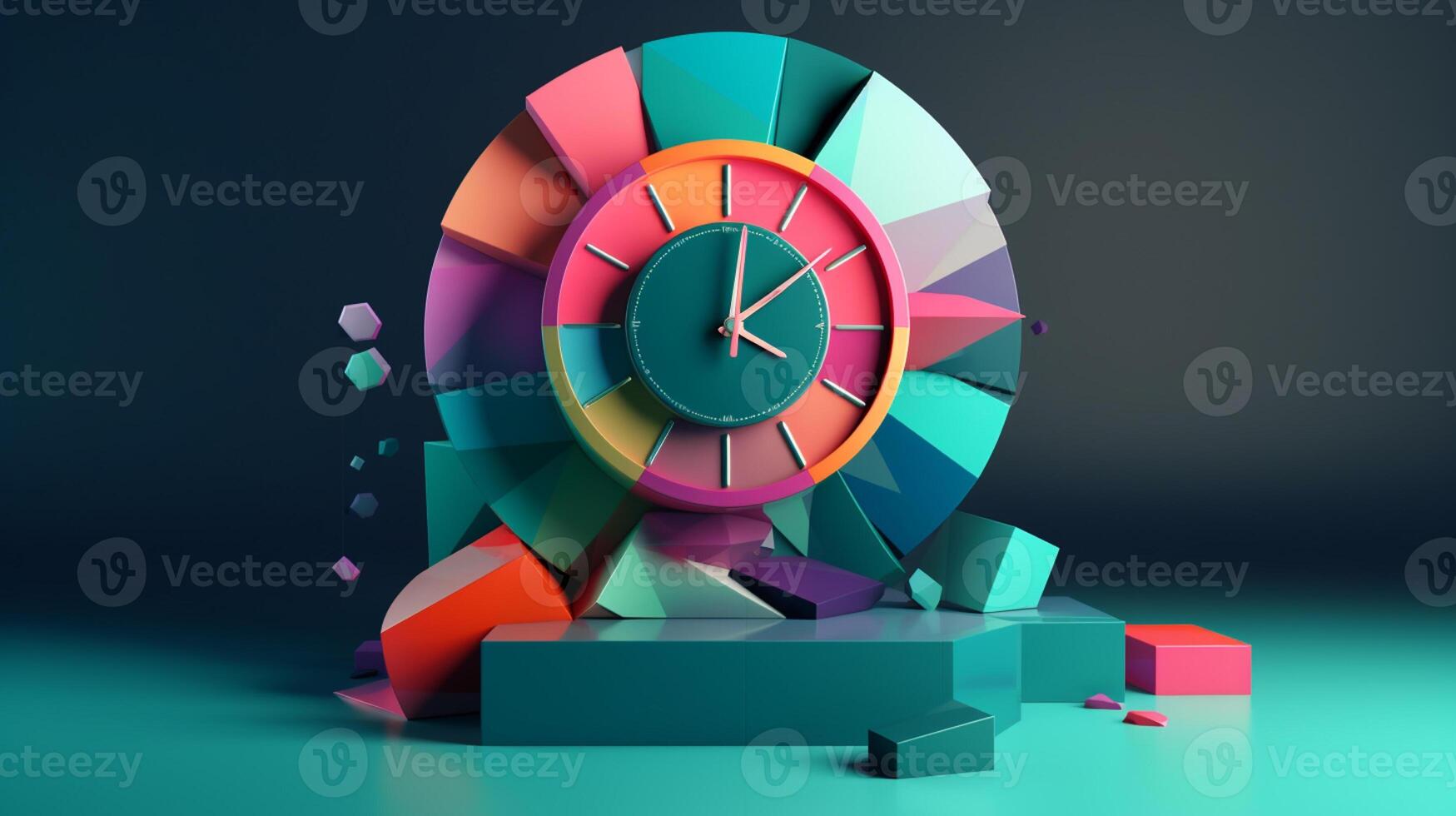 clock in trending color palette with photo