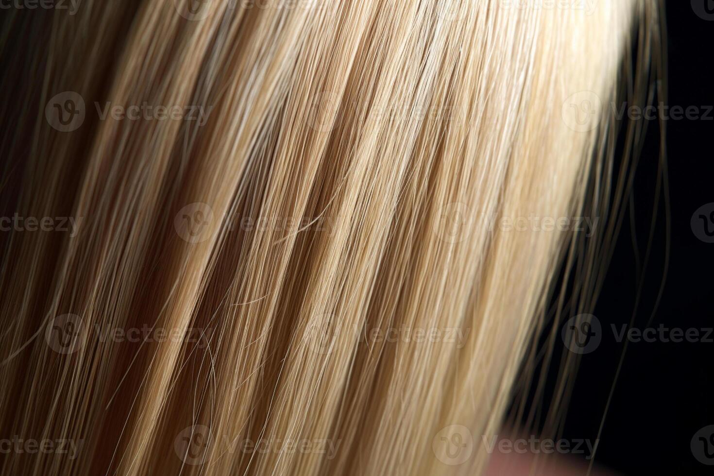 a beautiful blonde hair with straight long streaks in the style of smooth and polished with photo
