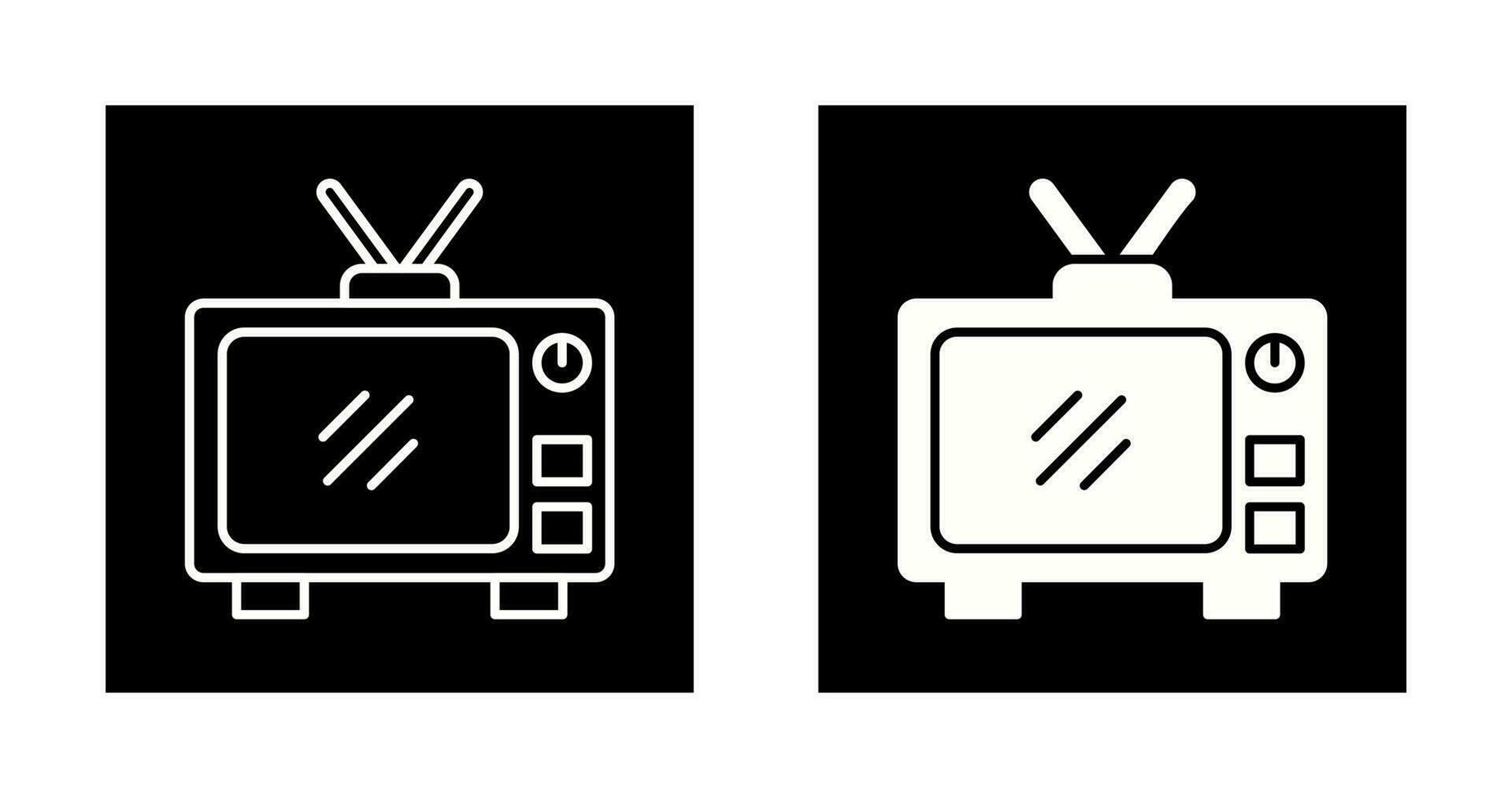 viejo, tv, vector, icono vector