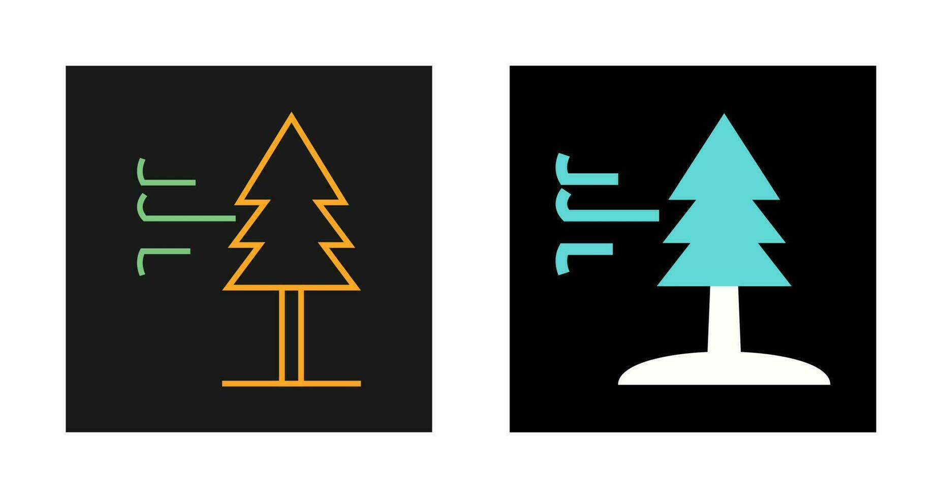 Tree with Wind Vector Icon