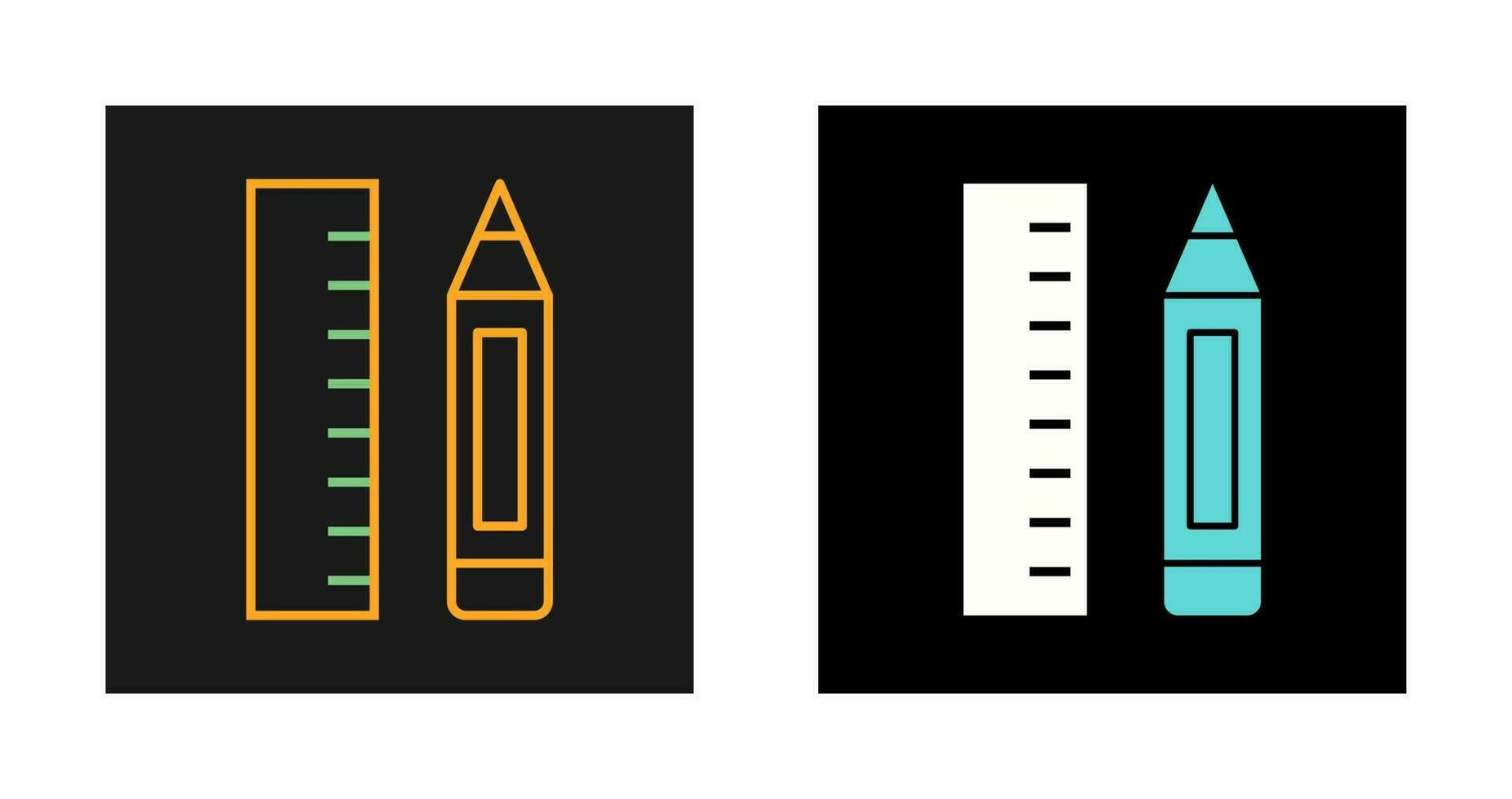Pencil and Ruler Vector Icon