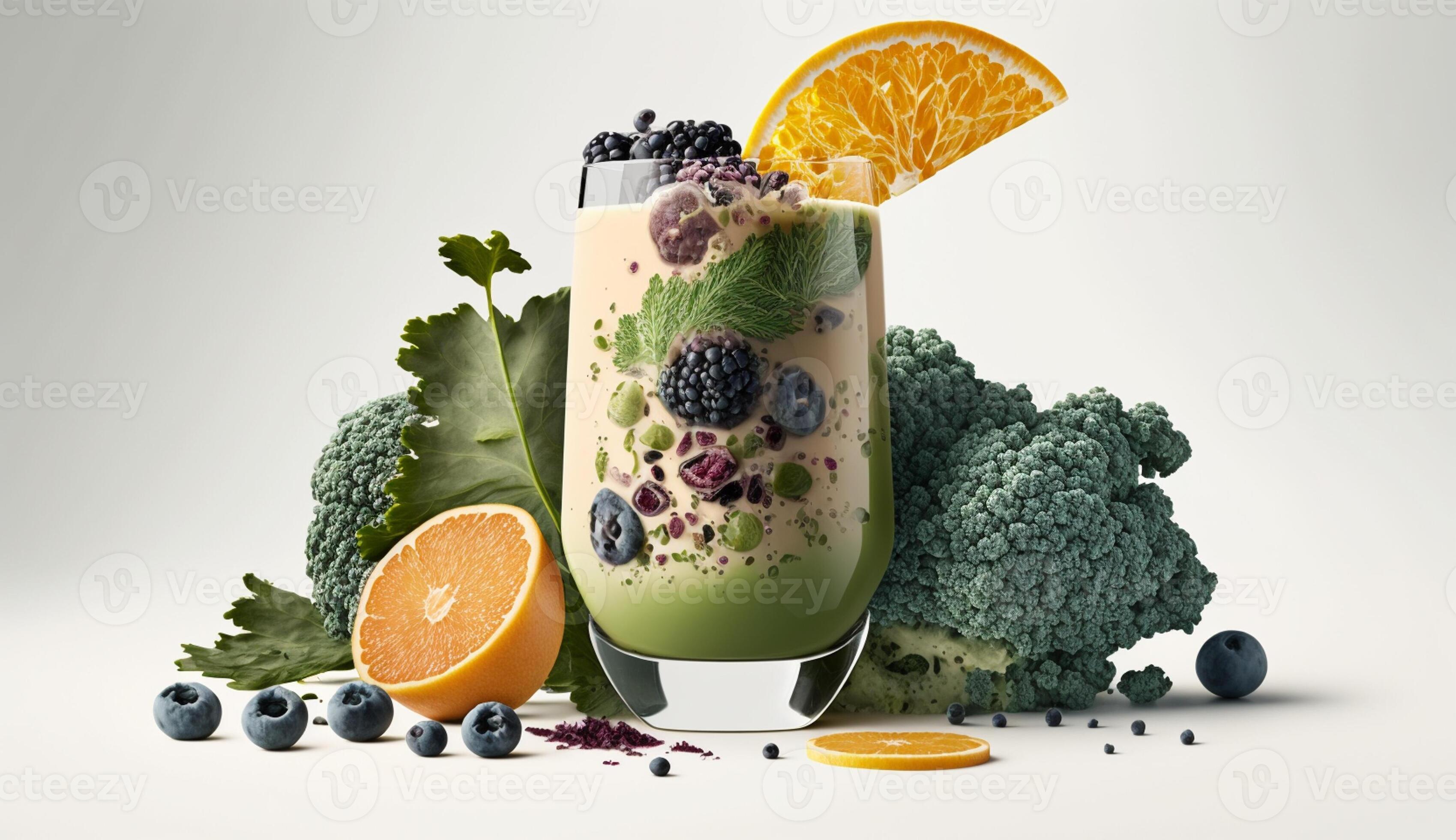 kale blended with fruits Smoothie product shot with Generative AI