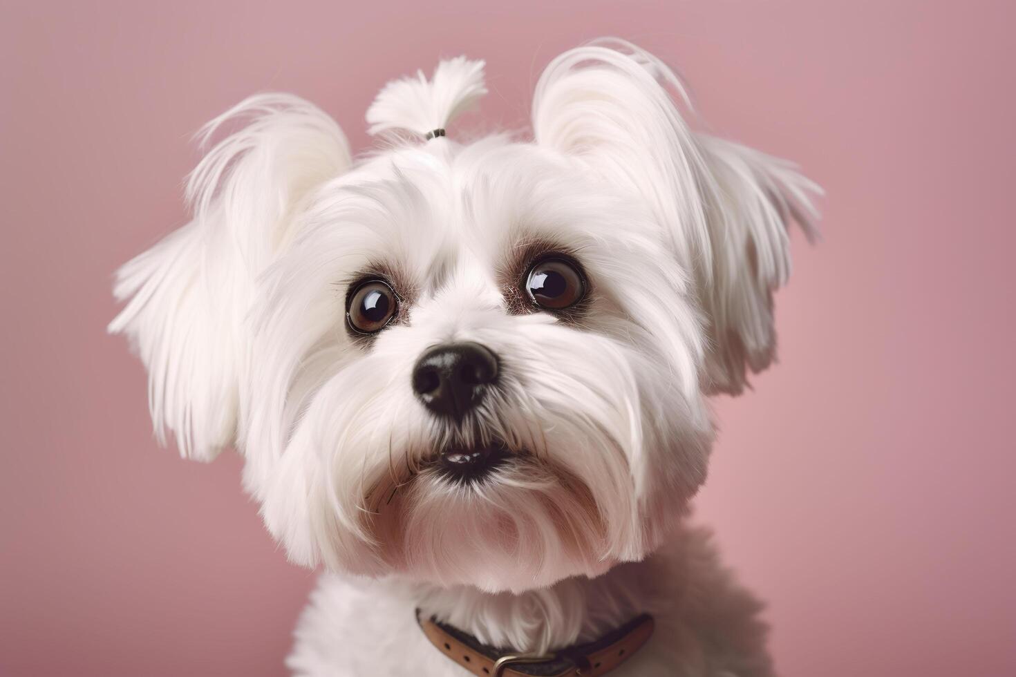 Banner with maltese dog. Copy space. . photo