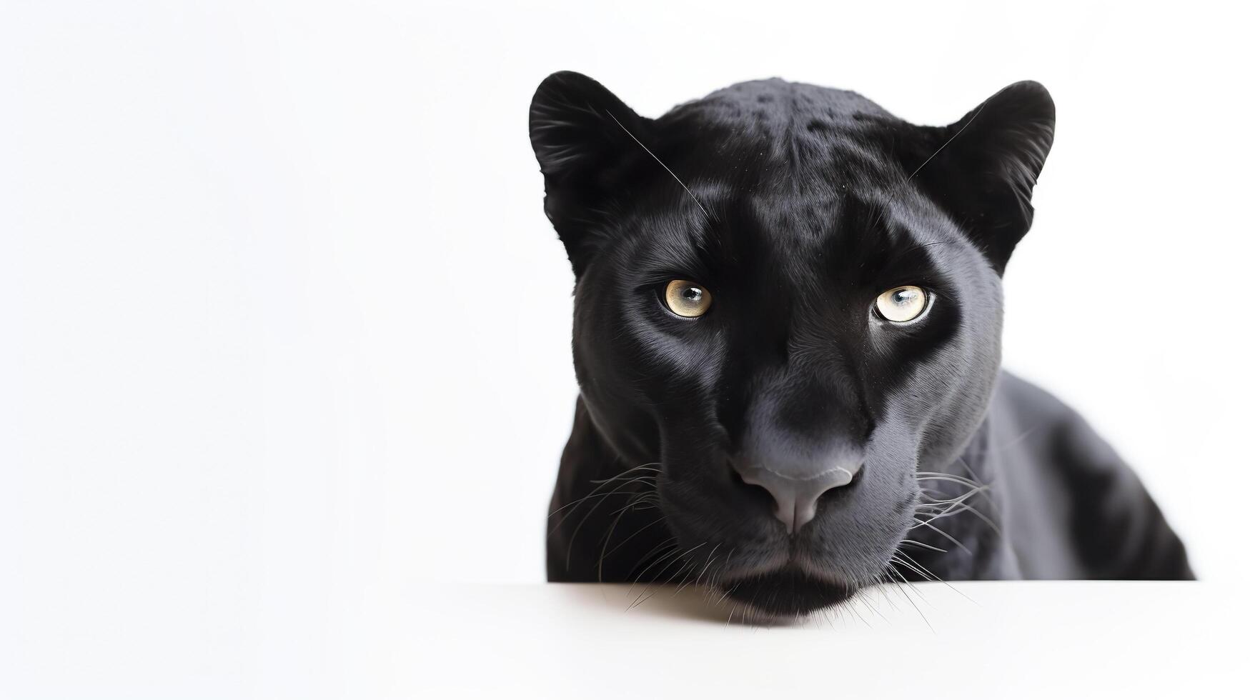 Black panther on a white background. . photo