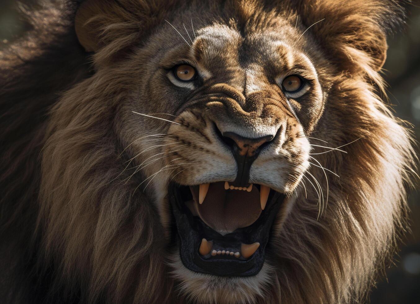 Roaring lion. . photo