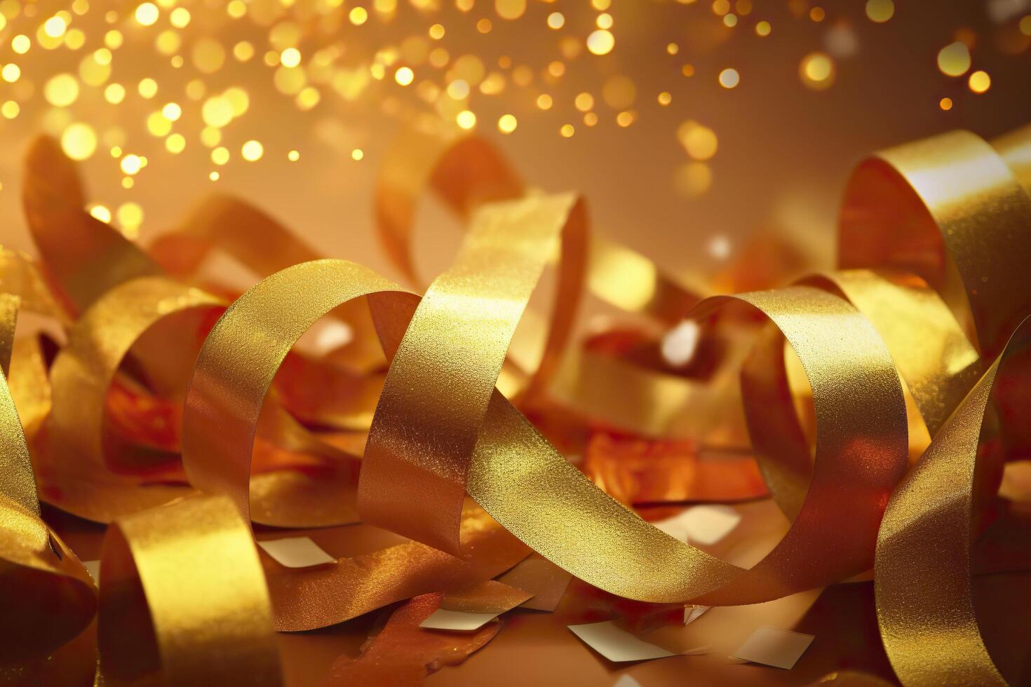 Festive bokeh streamers background. . photo