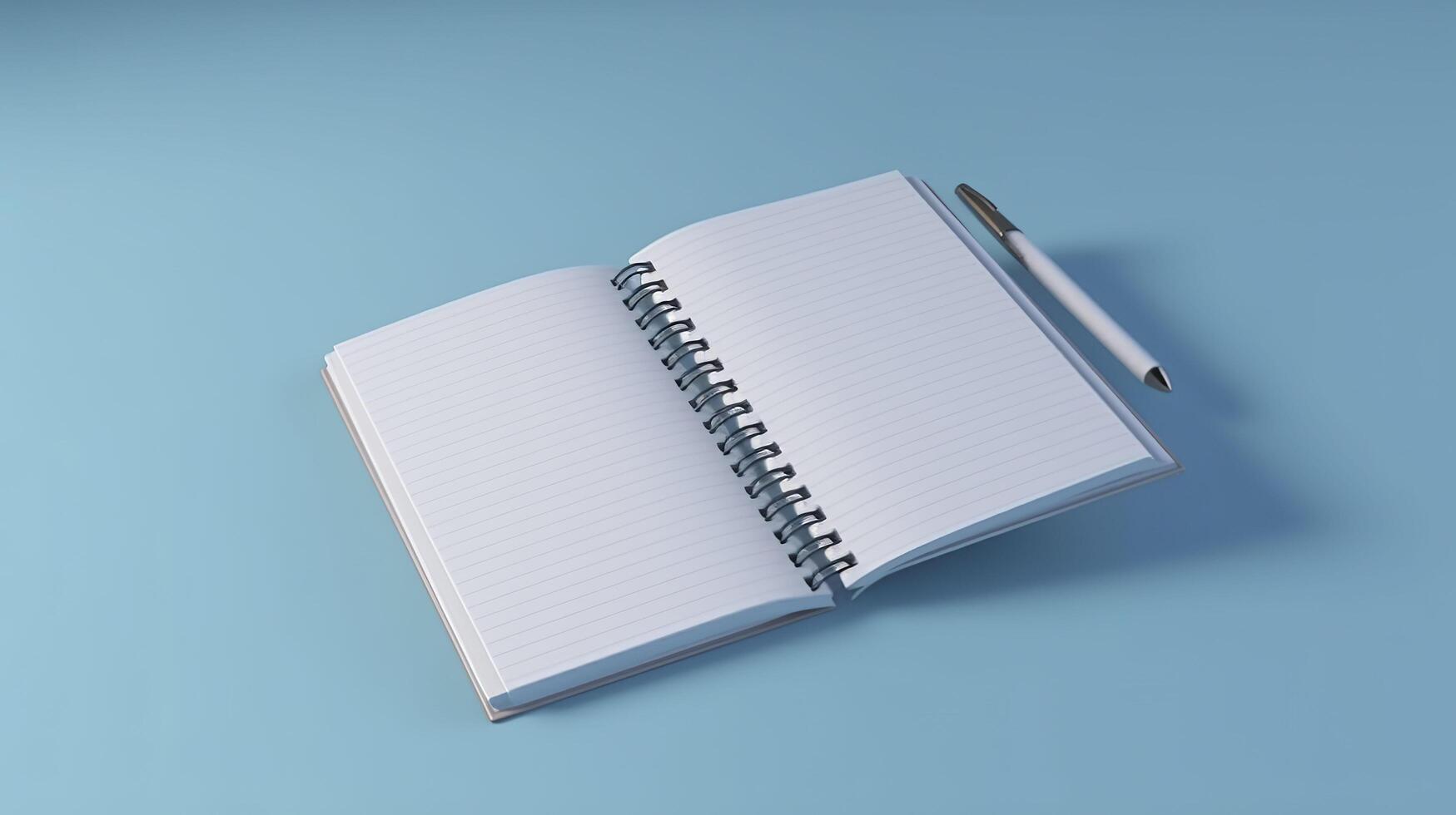 3D banner with notebook and pensil. . photo