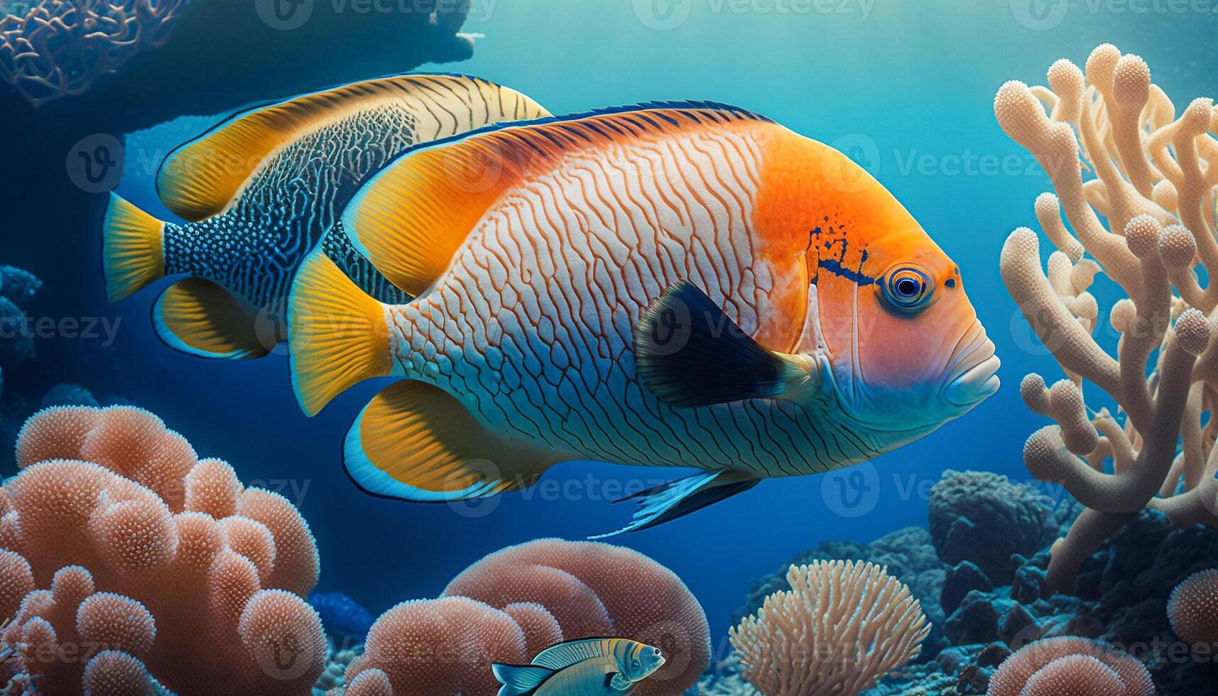 Tropical fish on a coral reef in the Red Sea. photo
