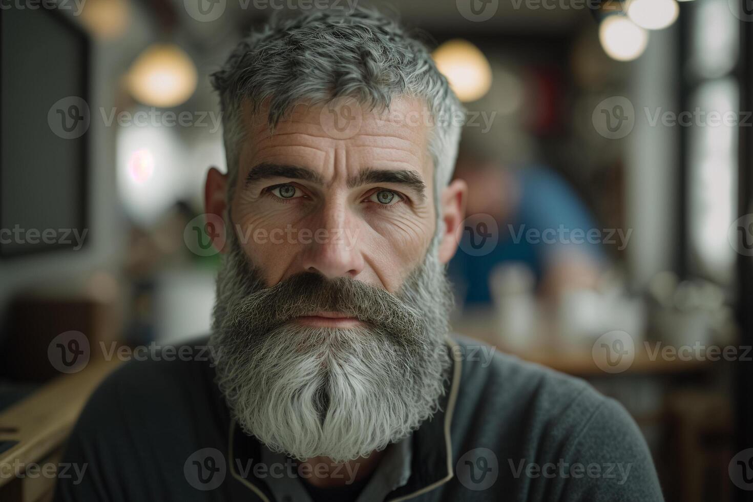 A man with a grey beard and a grey beard. photo