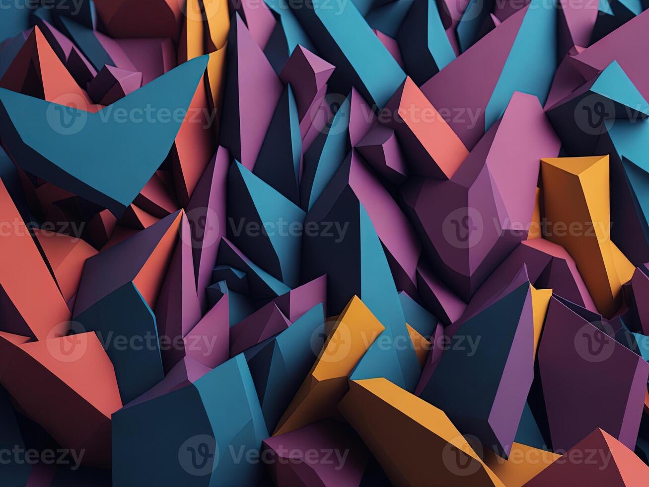 Colorful geometric 3d abstract background photo