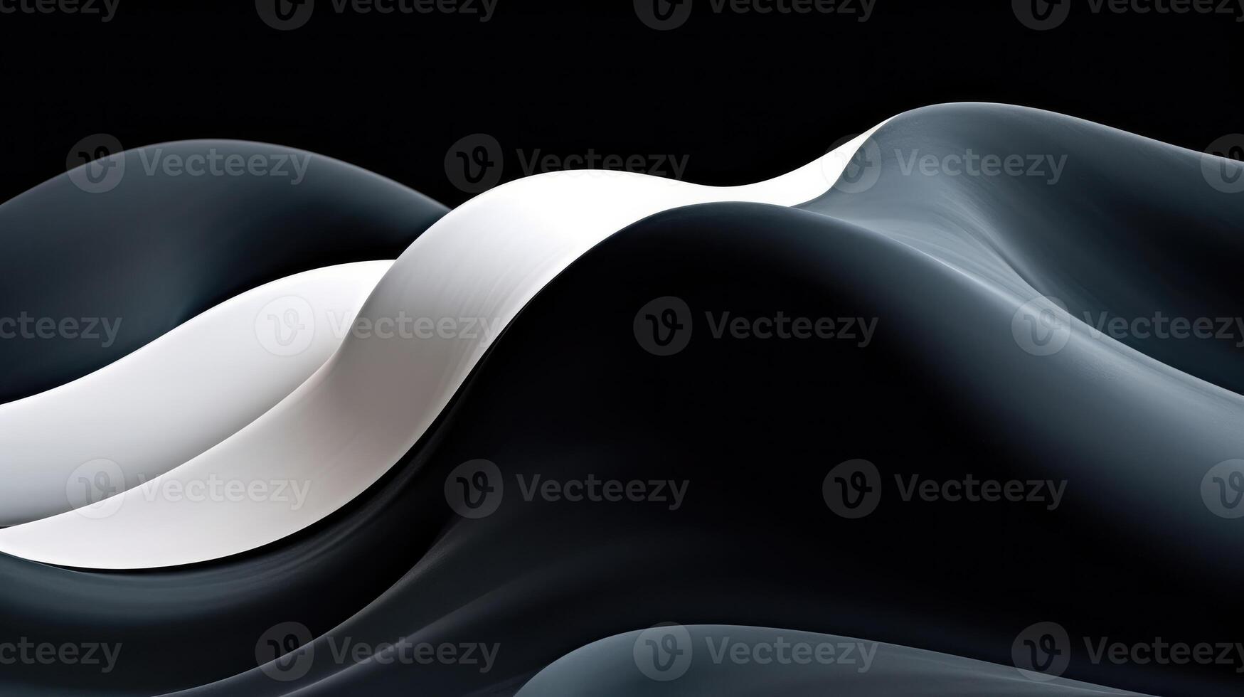 Layered and wavy black paper on a white background, minimalist elegant folds, poster or wallpaper with photo